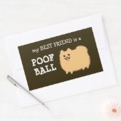 ポメラニア犬犬 |友最高の人はPoof Ball 長方形シール (封筒)