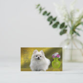 ポメラニア犬犬 名刺 (スタンド正面)