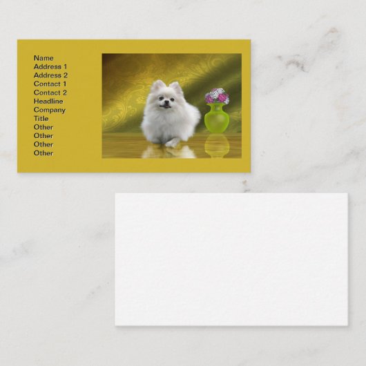 ポメラニア犬犬 名刺 (正面/裏面)