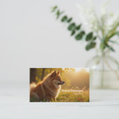 ポメラニア犬犬 名刺 (スタンド正面)