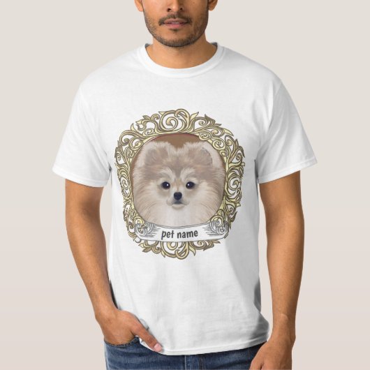 ポメラニア犬犬 Tシャツ (正面)