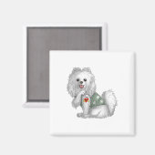 ポメラニア犬私はママ大好きタトゥードッグシャツモおもしろいー マグネット (正面/裏面)