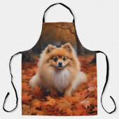 ポメラニア犬紅葉秋インスパイア エプロン (正面)