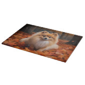 ポメラニア犬紅葉秋インスパイア カッティングボード (角)