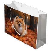 ポメラニア犬紅葉秋インスパイア ラージペーパーバッグ (裏面アングル)