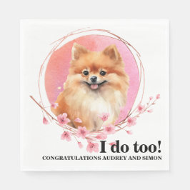 ポメラニア犬結婚のナプキンと犬の写真 スタンダードランチョンナプキン
