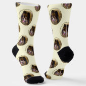 ポメラニア犬絵を描ズオレンジセーブルオリジナルドッグアート ソックス (傾斜あり)