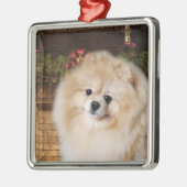 ポメラニア犬装飾品 メタルオーナメント (左)