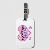 ポメラニア犬誇りを持ったママ ラゲッジタグ (正面縦)