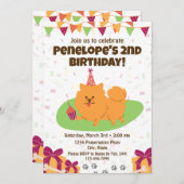 ポメラニア犬誕生日招待状 招待状 (正面/裏面)