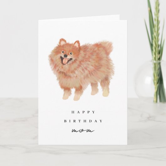 ポメラニア犬誕生日 カード (正面)