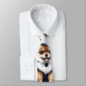 ポメラニア犬警察官男子ネクタイ ネクタイ (タイ)