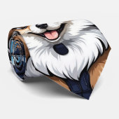 ポメラニア犬警察官男子ネクタイ ネクタイ (ロール)