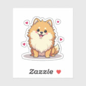 ポメラニア犬魅力的チャーム、泡立つかわいい大喜び。 シール (シート)