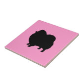 ポメラニア犬黒犬シルエット タイル (側面)