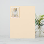 ポメラニア犬(オレンジ絵画色) - Dog Artオリジナル (スタンド正面)