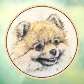 ポメラニア犬(オレンジ絵画色) - Dog Artオリジナル ウィンドウサイン (シート3)