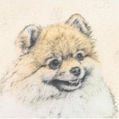 ポメラニア犬(オレンジ絵画色) - Dog Artオリジナル シール (正面)