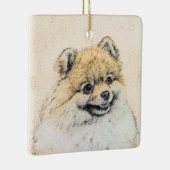 ポメラニア犬(オレンジ絵画色) - Dog Artオリジナル セラミックオーナメント (右)