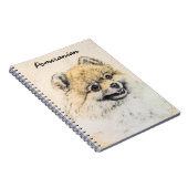 ポメラニア犬(オレンジ絵画色) - Dog Artオリジナル ノートブック (右側)