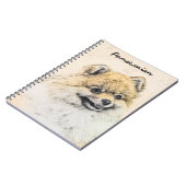 ポメラニア犬(オレンジ絵画色) - Dog Artオリジナル ノートブック (左側)