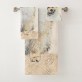 ポメラニア犬(オレンジ絵画色) - Dog Artオリジナル バスタオルセット (インサイチュ)