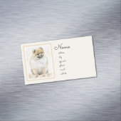 ポメラニア犬(オレンジ絵画色) - Dog Artオリジナル マグネット名刺 (インサイチュ)