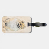 ポメラニア犬(オレンジ絵画色) - Dog Artオリジナル ラゲッジタグ (裏面横)