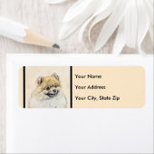 ポメラニア犬(オレンジ絵画色) - Dog Artオリジナル ラベル (インサイチュ)