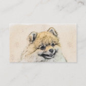 ポメラニア犬(オレンジ絵画色) - Dog Artオリジナル 名刺 (裏面)