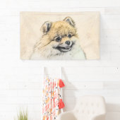 ポメラニア犬(オレンジ絵画色) - Dog Artオリジナル 横断幕 (インサイチュ)
