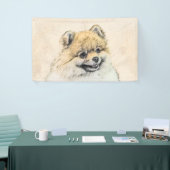 ポメラニア犬(オレンジ絵画色) - Dog Artオリジナル 横断幕 (トレードショー)