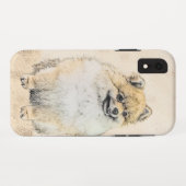 ポメラニア犬(オレンジ絵画色) - Dog Artオリジナル Case-Mate iPhoneケース (裏面(横))