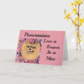 ポメラニア犬 カード (黄色い花)