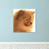 ポメラニア犬 キャンバスプリント (インサイチュ (ウッドフロア))