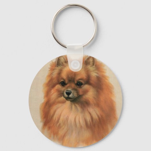 ポメラニア犬 キーホルダー (正面)