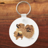 ポメラニア犬 キーホルダー (正面)