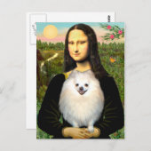 ポメラニア犬（クリーム） – モナリザ ポストカード (正面/裏面)