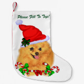 ポメラニア犬 スモールクリスマスストッキング (正面)