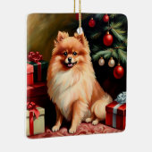 ポメラニア犬 セラミックオーナメント (右)