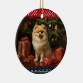 ポメラニア犬 セラミックオーナメント (右)