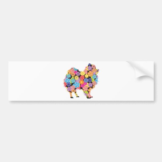 ポメラニア犬 バンパーステッカー (正面)