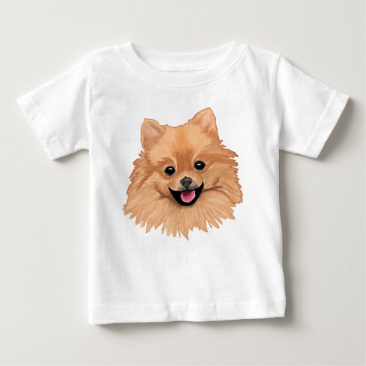 ポメラニア犬 ベビーTシャツ (正面)