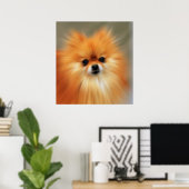 ポメラニア犬 ポスター (ホームオフィス)
