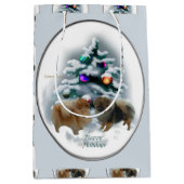 ポメラニア犬 ミディアムペーパーバッグ (正面)