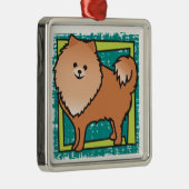 ポメラニア犬 メタルオーナメント (右)