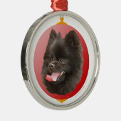 ポメラニア犬 メタルオーナメント (右)