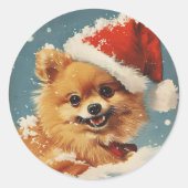 ポメラニア犬 ラウンドシール (正面)