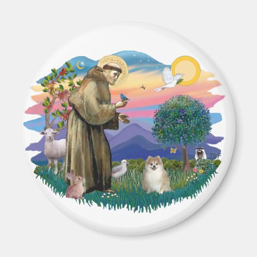 ポメラニア犬(子鹿) マグネット (正面)