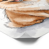 ポメラニア犬 |犬のプリント |ドッグアートプリント ポスター (角)